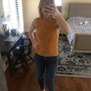 Mock neck sweater tank.